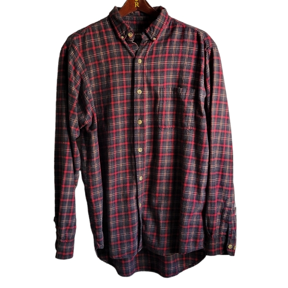 Moose Creek long-sleeved flannel check shirt, men's size M cotton red type Vintage Second Hand
